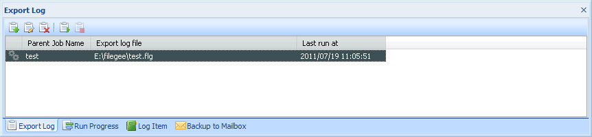 Log Export Subwindow